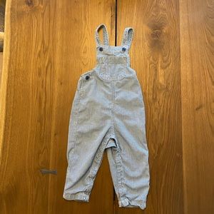 Gap chambray blue and white overalls